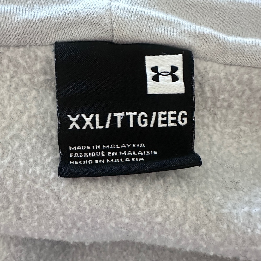 Men’s Under Armour Rival Light Gray Cotton Hoodie size XXL - Picture 9 of 12